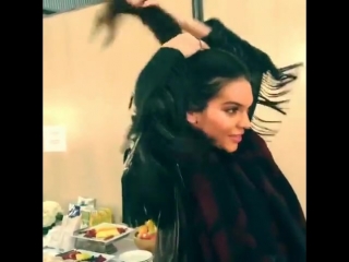 doing a high ponytail with kendall (may 2015)