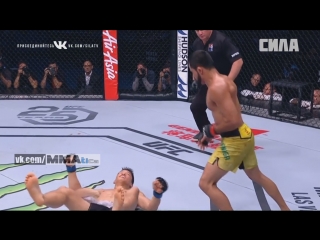 he responded with a backfist to a right high kick. formiga