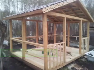 private house how to build a gazebo gazebo in 17 days own hands photo